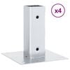 vidaXL Statu pamatnes Kvadrāts 4 gab Sudrabs 51x51 mm Cinkots tērauds
