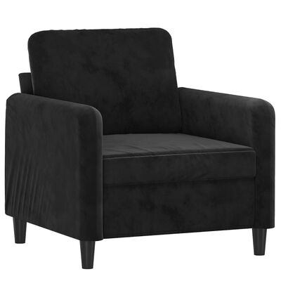 vidaXL trīsdaļīgs dīvānu komplekts, melns samts