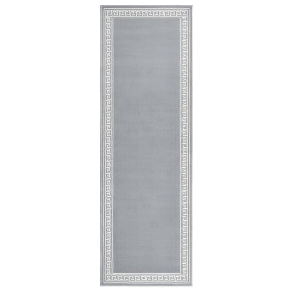 vidaXL paklāja celiņ&scaron;, BCF, pelēks ar rakstu, 80x250 cm