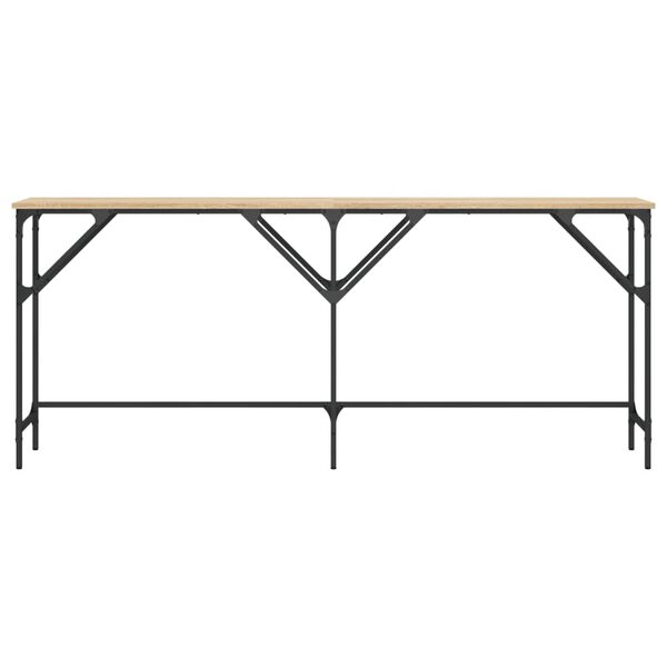 vidaXL konsoles galdiņ&scaron;, koka krāsa, 180x29x75 cm, inženierijas koks