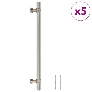 vidaXL skapja rokturi, 5 gab., sudraba, 192 mm, nerūsējo&scaron;ais tērauds