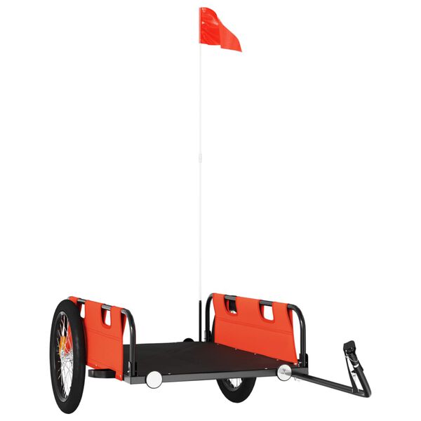 vidaXL mājdzīvnieku velo piekabe, oranža, Oksfordas audums un dzelzs