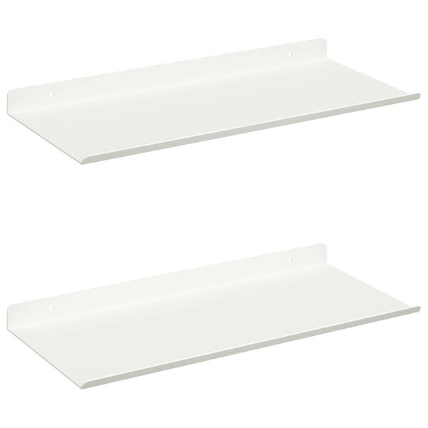 vidaXL Peldējo&scaron;ais plaukts 2 pcs Balts 40 x 18 x 2,5 cm Tērauds