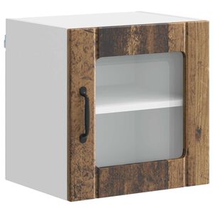 vidaXL Sienas stikla skapis LUCCA Vecs koks 40 x 31 x 40 cm