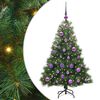 vidaXL Mākslīgā Ziemassvētku eglīte su 150 LED Zaļa 120 cm PE un PVC