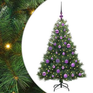 vidaXL Mākslīgā Ziemassvētku eglīte su 150 LED Zaļa 120 cm PE un PVC