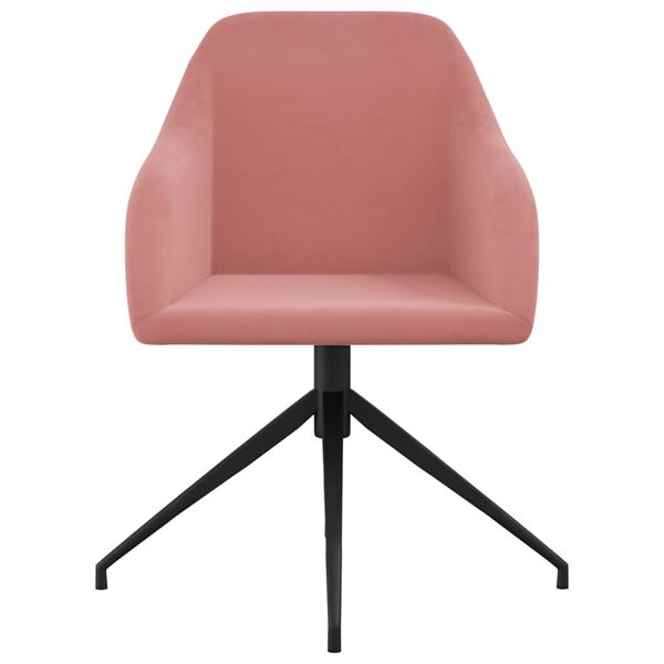 vidaXL virtuves krēsli, 6 gab., rozā samts