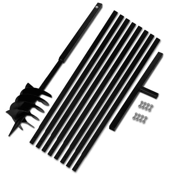 Zemes Urbis ar Rokturi 180mm un Pagarinājuma Caurulēm 9m, Tērauds