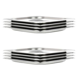 vidaXL Gastronorm trauki, 8 gab., GN 1/2, 20 mm, nerūsējo&scaron;s tērauds