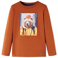 Bērnu krekls ar garām piedurknēm, koši oranžs, 92