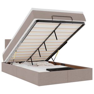 vidaXL Osmaņu gultas rāmis ar matrača pelēkbrūns 120x200cm audums