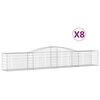 vidaXL arkveida gabiona grozi, 8 gb., 400x50x60/80cm, cinkota dzelzs