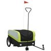 vidaXL velosipēda piekabe, 45 kg, melna un zaļa, dzelzs