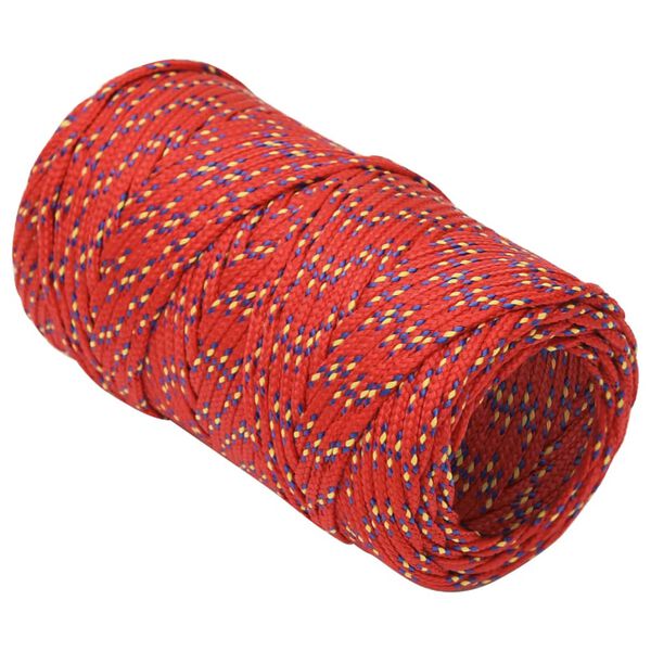 vidaXL laivu virve, sarkana, 2 mm, 500 m, polipropilēns