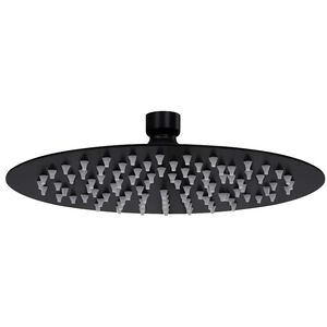 vidaXL lietus du&scaron;as galva, 20 cm, apaļa, nerūsējo&scaron;s tērauds, melna