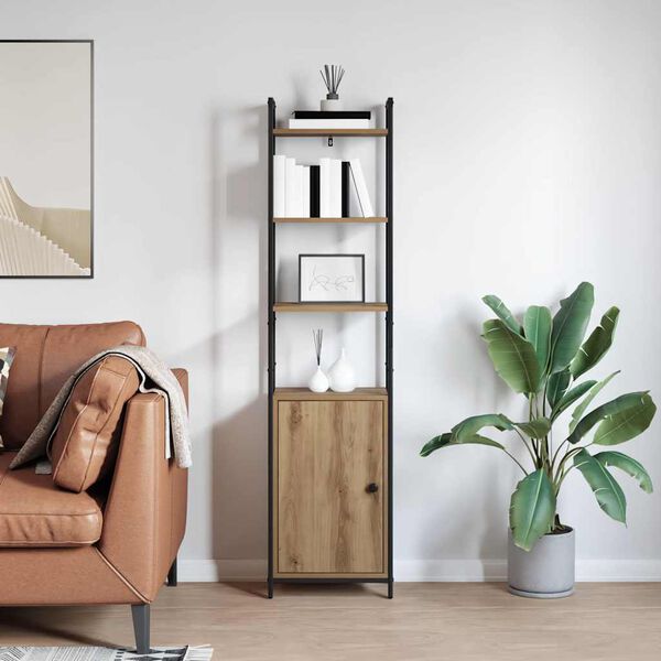 vidaXL Grāmatplaukts Artisānā ozols 40 x 24 x 161 cm Inženierijas koks