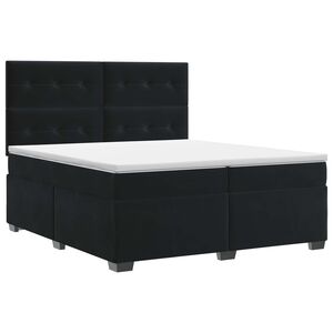 vidaXL Kontinentālā gulta ar matraci Melns 200 x 200 cm Samts