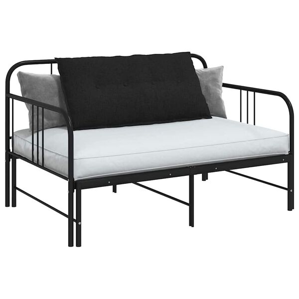 vidaXL Atpakaļ spilvens Melna 100 x 19 x 50 cm audums