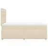 vidaXL atsperu gulta ar matraci, krēmkrāsas audums, 120x190 cm