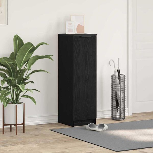 vidaXL Apavu skapis ar plauktu Melns ozolkoks 29,5 x 35 x 101 cm