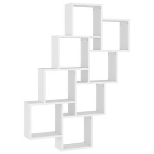 vidaXL kuba formas sienas plaukts balts 90x15x119 cm inženierijas koks