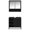 vidaXL Vannas istabas mēbeļu komplekts ar plauktu 2 pcs Melns ozolkoks