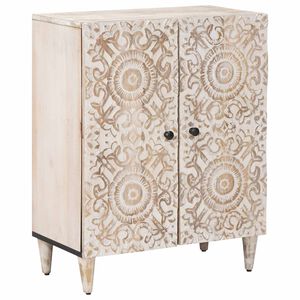 vidaXL Uzglabā&scaron;anas bufets Balts 60 x 33,5 x 75 cm Cieta mango koksne