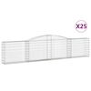 vidaXL arkveida gabiona grozi, 25 gb., 400x30x80/100cm, cinkota dzelzs