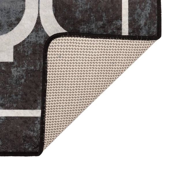 vidaXL paklājs, 120x180 cm, mazgājams, melna un balta