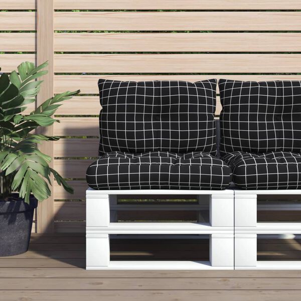 vidaXL pale&scaron;u dīvāna matrači, 2 gab., melns četrstūru raksts