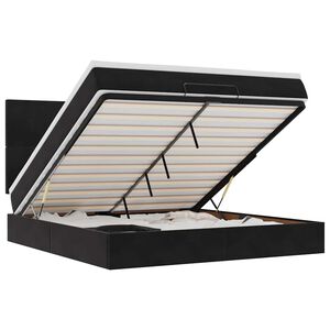 vidaXL Osmaņu gultas rāmis ar matračiem melns 160x200cm audums