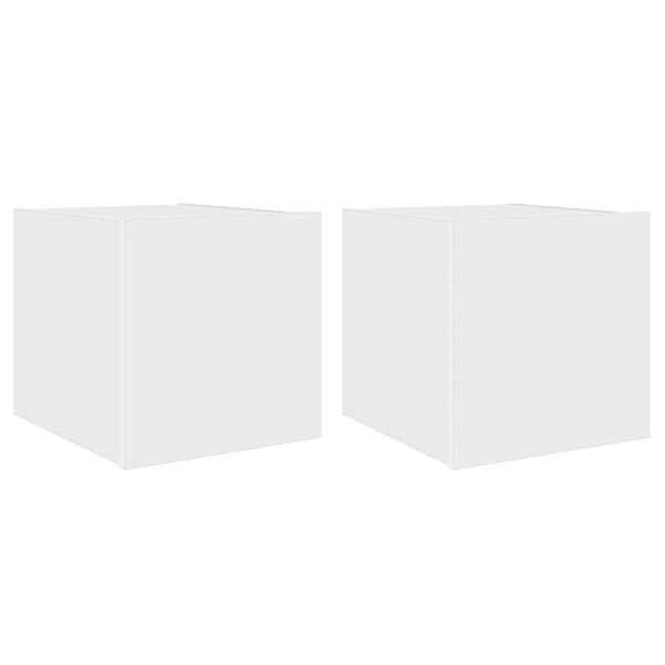 vidaXL TV galdiņi ar LED lampiņām, 2 gab., balti, 30,5x35x30 cm