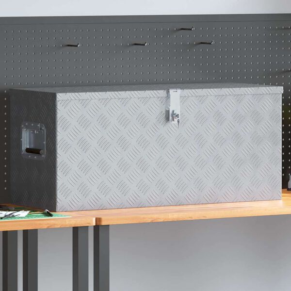 vidaXL kaste, 90,5x35x40 cm, alumīnijs, sudraba krāsā