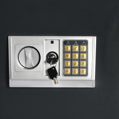 vidaXL digitālais seifs ar dubultām durvīm, 35x31x80 cm, tumši pelēks