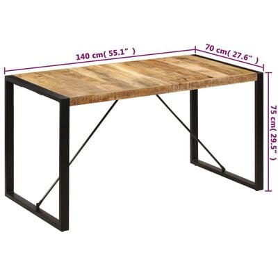 vidaXL virtuves galds, 140x70x75 cm, mango masvīkoks