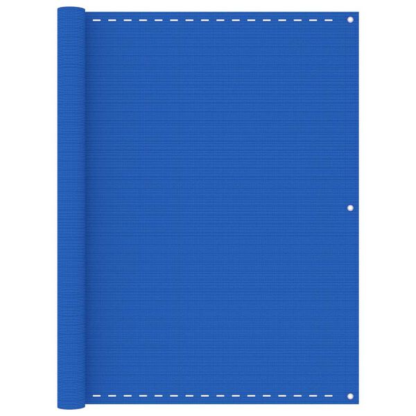 vidaXL balkona aizslietnis, 120x600 cm, zils HDPE