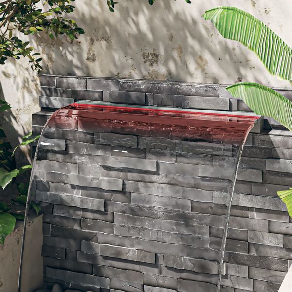 vidaXL ūdenskritums ar RGB LED gaismām, nerūsējo&scaron;s tērauds, 108 cm