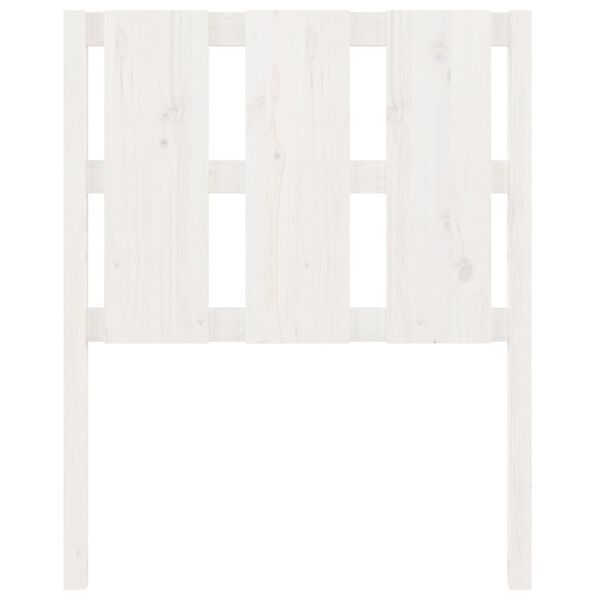 vidaXL gultas galvgalis, balts, 80,5x4x100 cm, priedes masīvkoks