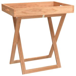 vidaXL saliekams paplātes galds, 52x36x56,5 cm, valrieksta masīvkoks