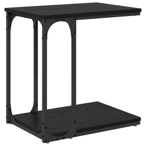 vidaXL Sānu galds Melns ozolkoks 50 x 35 x 52 cm Inženierijas koks