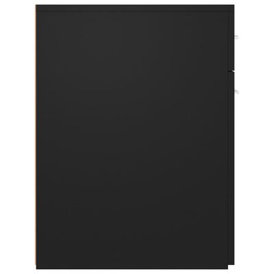 vidaXL atvilktņu skapis, melns, 20x45,5x60 cm, skaidu plāksne