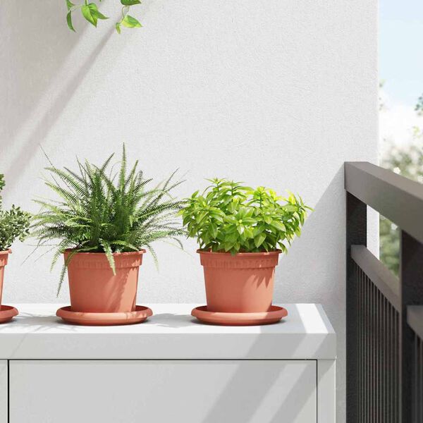 vidaXL Apaļais puķu pods 6 pcs Ķieģeļu sarkans &Oslash; 12,5 x 10 cm