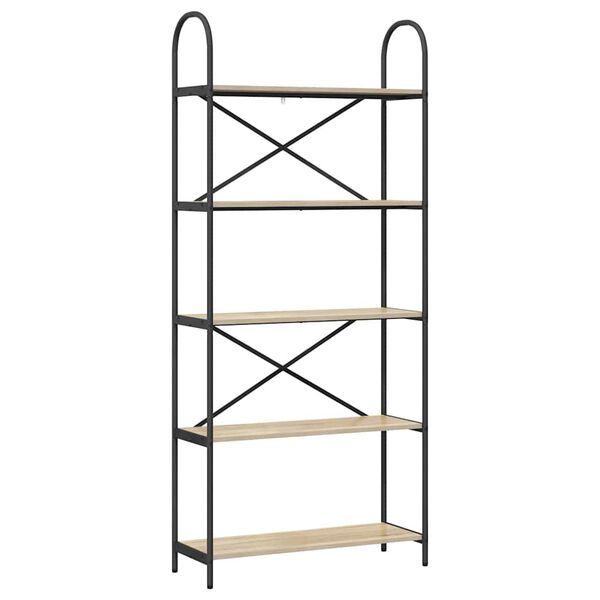 vidaXL Grāmatu plaukts Sonoma ozols 80 x 30 x 183 cm Inženierijas koks