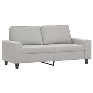 vidaXL divvietīgs dīvāns, 140 cm, gai&scaron;i pelēks mikro&scaron;ķiedras audums