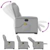 vidaXL elektrisks stāvus masāžas atpūtas krēsls mākonis pelēks audums