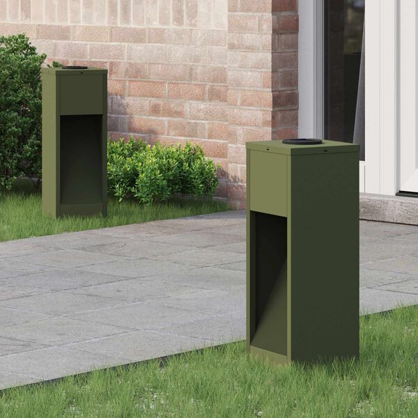 vidaXL Saules LED Ceļa Gaisma 2 pcs Olīvu zaļ&scaron; Auksti velmēts tērauds