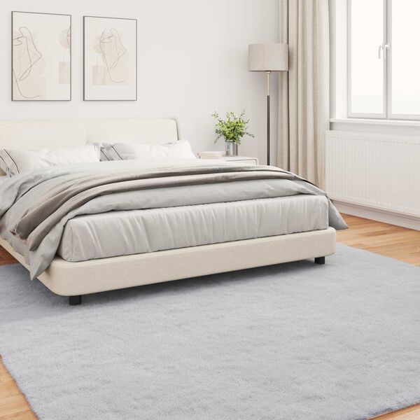 vidaXL Mākslīgā tru&scaron;a kažokādas paklājs Olite Pelēka 240 x 240 cm