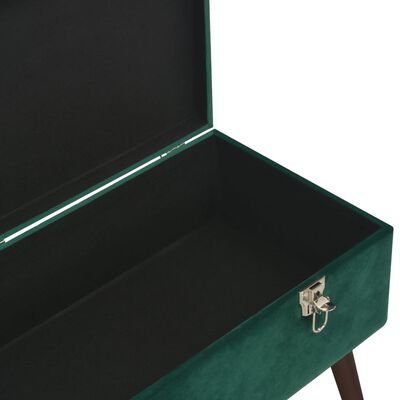 vidaXL sols ar kasti, 80 cm, zaļš samts