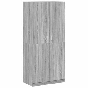 vidaXL skapis, pelēcīga ozola krāsa, 90x52x200 cm, inženierijas koks