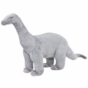 vidaXL rotaļu dinozaurs, brahiozaurs, XXL, pelēks plī&scaron;s